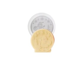 Molde silicona circulo labrado con papa noel